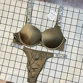 Bộ đồ lót VJ8030 cotton trơn mút vừa có gọng khoét ngực tạo khe đính hột cao cấp