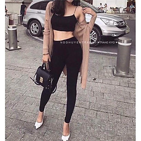 Quần legging nữ 4 túi chất umi siêu đẹp không bai không xù quần nữ cạp chun chất umi dày dặn mịn mát Banamo Fashion 702