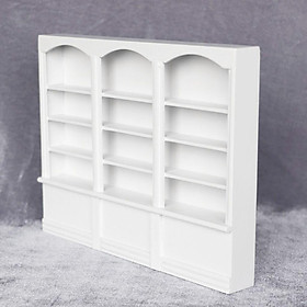 1/12th Dollhouse Miniature Furniture Wood Display Cabinet Bookcase White