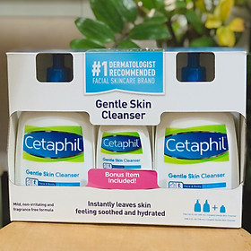 Bộ sữa rửa mặt Cetaphil Gentle Skin Cleanser (2 chai 591ml và 1 chai 118ml) - Nhập khẩu Mỹ