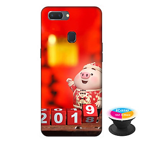 Ốp lưng điện thoại Oppo A5S hình Heo Con Chúc Tết Mẫu 2 tặng kèm giá đỡ điện thoại iCase xinh xắn - Hàng chính hãng