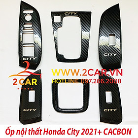 Ốp nội thất cacbon xe Honda City 2021 2022 vân Cacbon Cao cấp