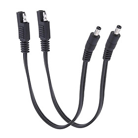 2Pcs SAE Plug to DC 5.5mm x 2.1mm Adapters Cables for Car Solar Battery