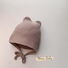 Mũ nón len cột dây màu trơn phong cách hàn quốc đáng yêu cho bé Mimo Baby ML60