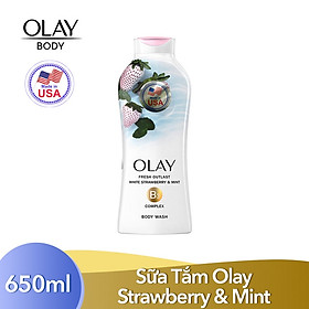 Sữa tắm OLAY Fresh Outlast Cooling White Strawberry and Mint (650ml)