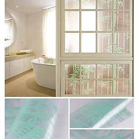 Mua 5M Giấy Dán Kính Họa Tiết trúc xanh không cần keo - khổ 0.45m