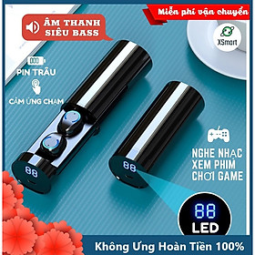 Tai nghe bluetooth không dây XSmart mini F96 New Pro Bass 2021, cảm ứng vân tay, nghe nhạc chơi game thể thao cho điện thoại - Hàng Chính Hãng