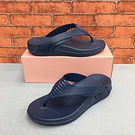 Dép Kẹp Xỏ Ngón Nữ Thái Lan 2020 cao 3cm – Xanh Navy – Êm chân, quai gài dưới đế siêu bền chống trơn trượt