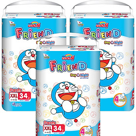 Combo 3 Tã quần Goon Friend Doremon mới gói cực đại XXL34 (15kg ~ 25kg)