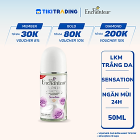 Lăn Khử Mùi Enchanteur Sáng Da Sensation 50ml White Anti-Perspirant Deodorant 24h