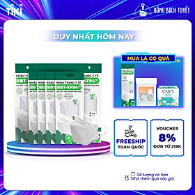 Combo 10 Gói Khẩu trang Bông Bạch Tuyết KF94 4 lớp trắng (10 cái/gói)