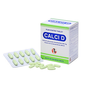  TPCN Viên uống CALCI-D giúp bổ sung canxi và vitamin D3,hỗ trợ phòng ngừa loãng xương,phát triển chiều cao-hộp 100 viên