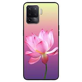 Ốp lưng dành cho Oppo A54 - A74 - A94 - A15 / A15s mẫu Sen Nền Tím Vàng