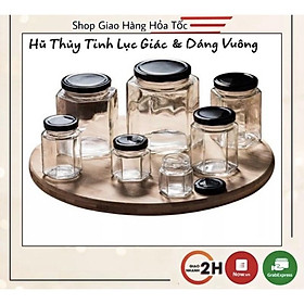 Mua Hũ thủy tinh lục giác/vuông/tròn/thân ong đựng thực phẩm  mật ong (loại dày đẹp)