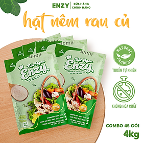 Combo "Quà tặng" 5 gói hạt nêm rau củ Enzy tặng kèm hũ thuỷ tinh ,không bột ngọt E621, phù hợp cả chay và mặn.