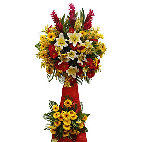 Kệ Hoa Tươi - Hoa Vàng Lá Bạc 3453