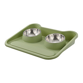 Raised Pet Bowls Double Bowl for Cat Dog with  Non Skid Mat Pet Feeder Small Dog Bowls Cat Dishes for Food and Water for Cats Kitten
