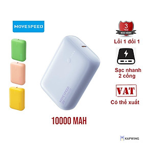 Mua Sạc dự phòng Move Speed 10000mah YSBQ10 mini 20w  sạc dự phòng hỗ trợ 2 cổng sạc nhanh PD - QC 3.0  - hàng chính hãng