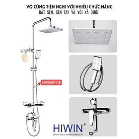 Hình ảnh Bộ sen vòi đa năng tích hợp 3 vòi xả cao cấp sáng bóng Hiwin KF-118