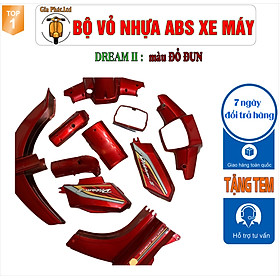 [Tặng Tem] Bộ nhựa dàn áo xe Dream II - Dream Việt - Thái - Tàu - màu ĐỎ ĐUN