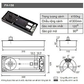 Bản lề sàn FH-150-Glaze (150kg/ cánh )