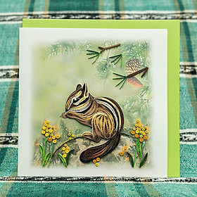 Thiệp Giấy Xoắn Động Vật - Sóc Nâu - NCC-A1504