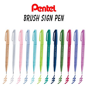 Bộ bút thư pháp 12 màu Brush Sign Pen Pentel SES15C