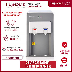 Máy lọc nước nóng lạnh để bàn cao cấp Fujihome WP507C, 4 cấp lọc với màng siêu lọc UF Kortech Hàn Quốc, làm lạnh bằng Block- Hàng Chính hãng