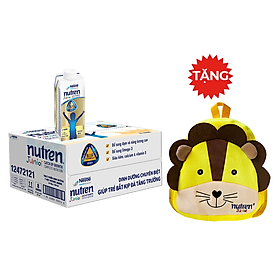 Hình ảnh Thùng 24 hộp pha sẵn Nutren Junior 200ml/hộp cho trẻ từ 1-10 tuổi tăng trưởng 3 chuẩn: Thế chất, Đề kháng, Tư duy - Tặng balo con hổ