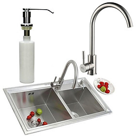 Mua Chậu rửa chén Eurolife C1 + Vòi nóng lạnh EL-T003 (Trắng vàng) + Bình xịtnước rửa chén  C11 (Trắng bạc)