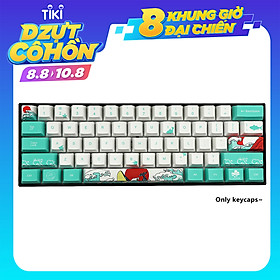 Set keycaps (chỉ có nút bàn phím) chơi game họa tiết san hô biển, chất liệu PBT với 71 phím mang lại độ bền cao, công nghệ năm mặt tiên tiến, tương thích nhiều loại bàn phím