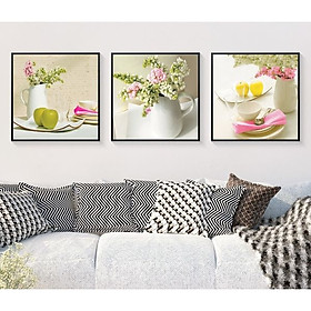 Mua Tranh Trang Trí Lọ Hoa Và Trái Cây- Tranh Canvas Treo Tường