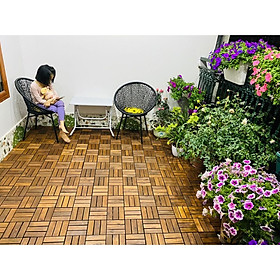 Mua Combo 10 Tấm Vỉ Nhựa Lót Sàn 12 nan màu nâu đỏ -TẤM SÀN GỖ TỰ NHIÊN VỈ NHỰA  SÀN GỖ LÓT BAN CÔNG DỄ LẮP GHÉP