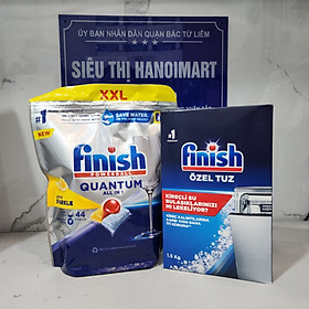 Combo Muối rửa bát Finish 1.5kg + Viên rửa bát Finish Quantum 40 viên