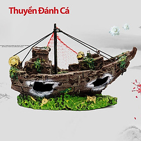 Mua Mô Hình Nhà Cổ Trang Tiểu Cảnh Trang Trí Bể Cá Mini Chất Liệu Nhựa Resin Mô hình Xác Tàu Thuyền Đắm - Thùng Gỗ Mục - Xác Máy Bay - Ô Tô
