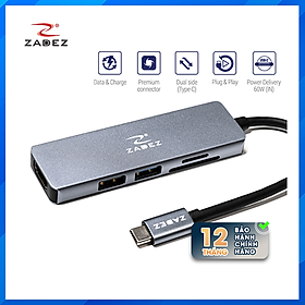 Mua Bộ chuyển đổi Type-C Hub ZAH-515 (5 trong 1)- HÀNG CHÍNH HÃNG
