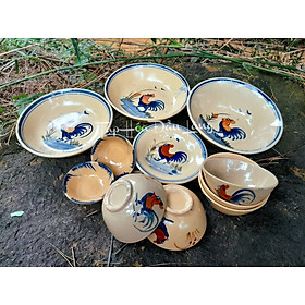 Mua Combo chén dĩa vẽ gà Nam bộ dân giã