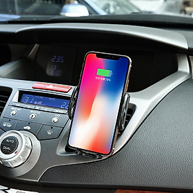 Wireless Charger Car Mount with Qi Fast Charging, Adjustable USB Car Mount Bracket & Air Vent Smart Phone Holder Cradle for iPhone and Samsung