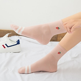 Bộ 3 Đôi Vớ tất nữ Cổ Trung phong cách Hàn Quốc nhẹ nhàng với màu hồng làm say đắm TN94