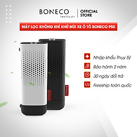 Máy Lọc Không Khí Ô TÔ BONECO P50 màu Trắng Khử mùi thuốc lá hiệu quả - Hàng Nhập Khẩu