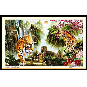 Mua Tranh thêu lưỡng hổ khuynh thành LV3542 - kích thước: 63 * 43cm. (TRANH CHƯA LÀM)