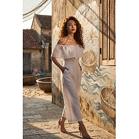 Đồ Bay Áo Liền Quần Jumpsuit Linen Trắng Dre132 Thời trang Hity