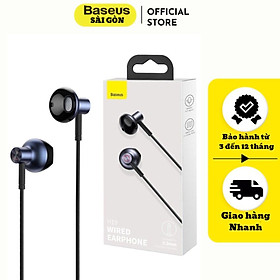 Tai nghe có dây Baseus Encok H19 (6D sound effect, HD microphone, AUX 3.5mm Wire Earphones) NGH19-01-Hàng chính hãng