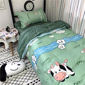 Set Cotton Poly Hàng Nhập Nguyên Set 4 Món Bò Sữa Xanh Hàng Mẫu Mới
