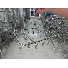 Móc tròn,móc chùm inox treo quần áo (20 móc)