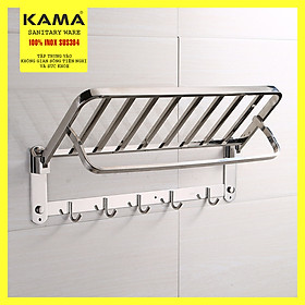 Kệ giá treo khăn phòng tắm inox 304 KAMA PT06 - Máng treo khăn