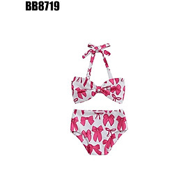 Set Bộ Đồ Bơi 2 Mảnh Bikini Họa Tiết Nơ Hồng Cho Bé Gái 1-5 Tuổi Từ 8-20.5kg Dành Cho Bé Gái