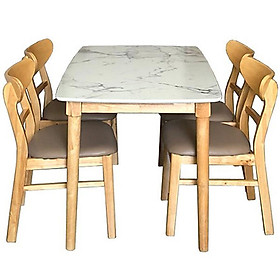 Mua Bộ Bàn Ăn 4 Ghế Vân Đá Trắng