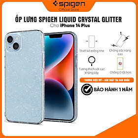 Ốp lưng Spigen Liquid Crystal Glitter Crytal Quartz cho iPhone 14 Plus/ 14 Pro/14 Pro Max - Thiết kế đẹp mắt, chống sốc, viền camera cao - Hàng chính hãng