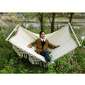 Mua Võng Tua Rua Khung Gỗ Tròn Lớn Võng Tua Rua Siêu To 140x200cm